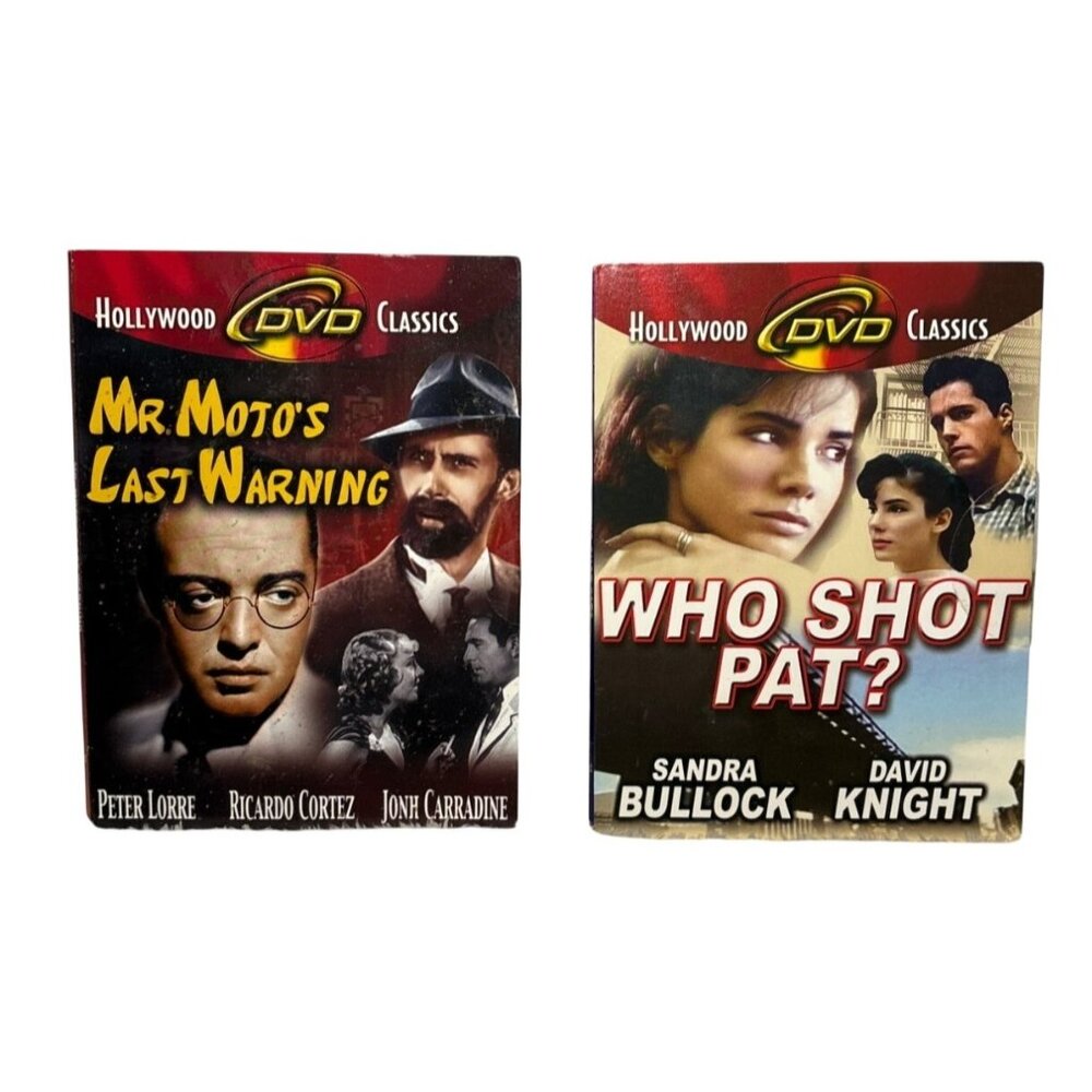 Hollywood DVD Lot of 2 Who Shot Pat with Sandra Bullock & Mr. Motos Last Warning